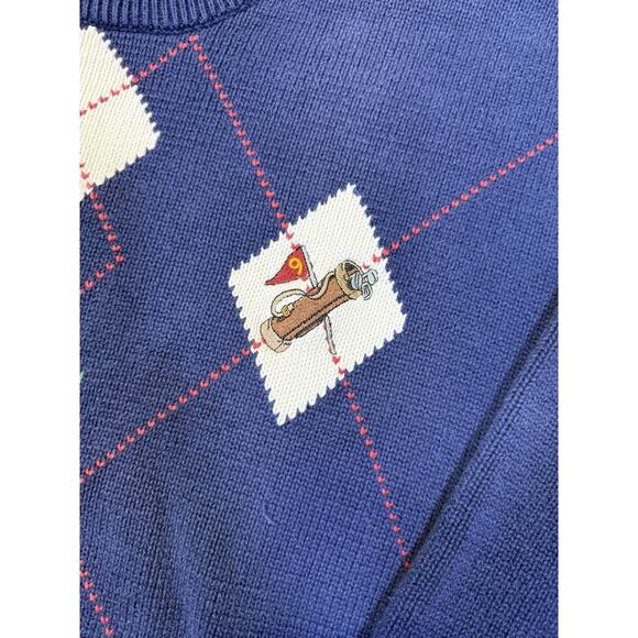 Vintage Kalvin Diamond Grandpa Golf Sweater Cable Knit Preppy Ireland Athleisure - Picture 3 of 12